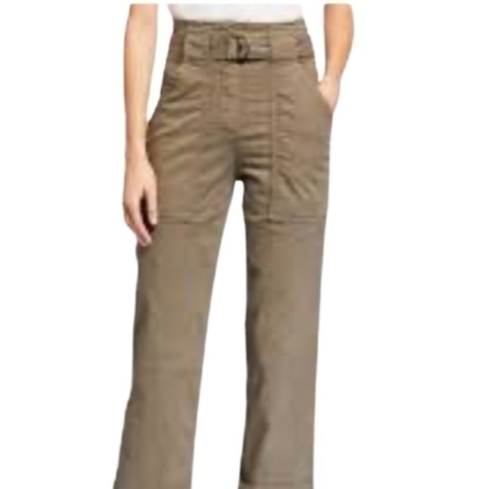 LOFT Belted Twill Utlity Pants Size 0 Color olive